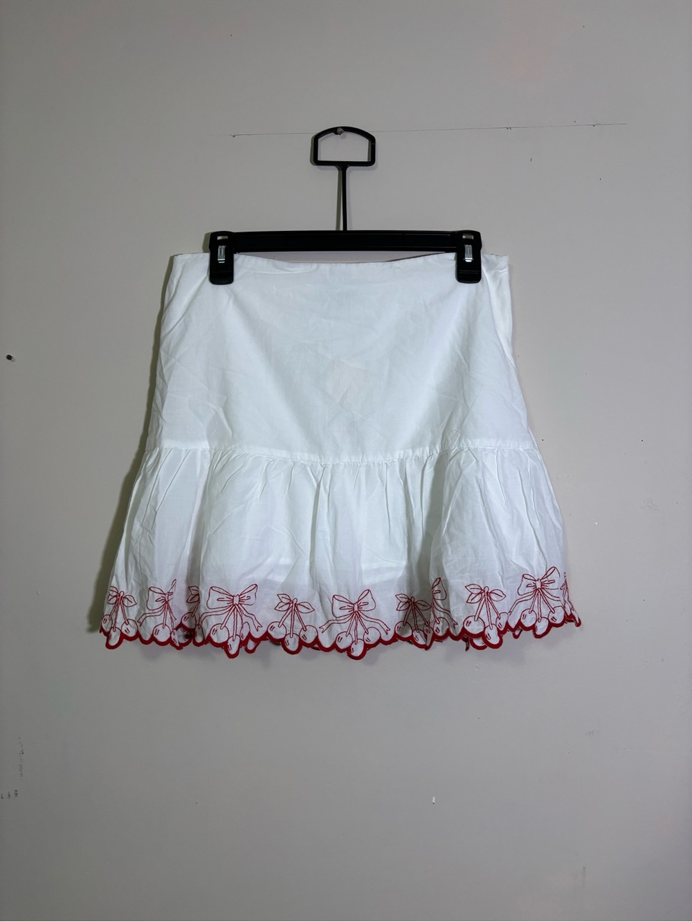 NWT Francesca’s Coquette Cherry Embroidered Skirt Size Medium